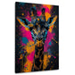 Giraffenportrait Neon Splash expressives Wandbild