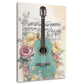 Gitarre mit Rosen und Noten romantisches Aquarell Wandbild
