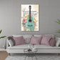 Gitarre mit Rosen und Noten romantisches Aquarell Wandbild