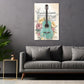 Gitarre mit Rosen und Noten romantisches Aquarell Wandbild