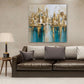 Goldene Stadt Architektur abstraktes und elegantes Wandbild