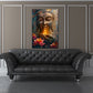 Goldener Buddha Zen Achtsamkeit Licht Flamme Blüten Wandbild