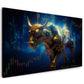 Goldener Stier mit Kerzencharts Skyline Trading Wandbild