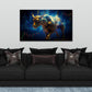 Goldener Stier mit Kerzencharts Skyline Trading Wandbild