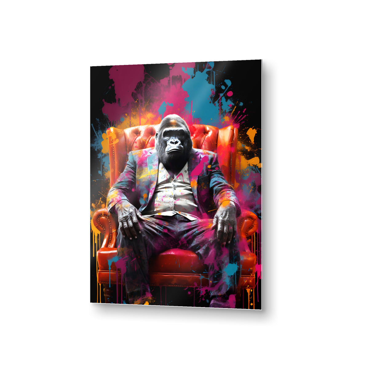 Gorilla im Anzug – Acrylglas mit Glaseffekt