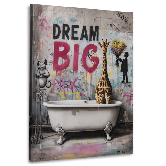 Graffiti Dream Big Badezimmer mit Giraffe Street Art Wandbild