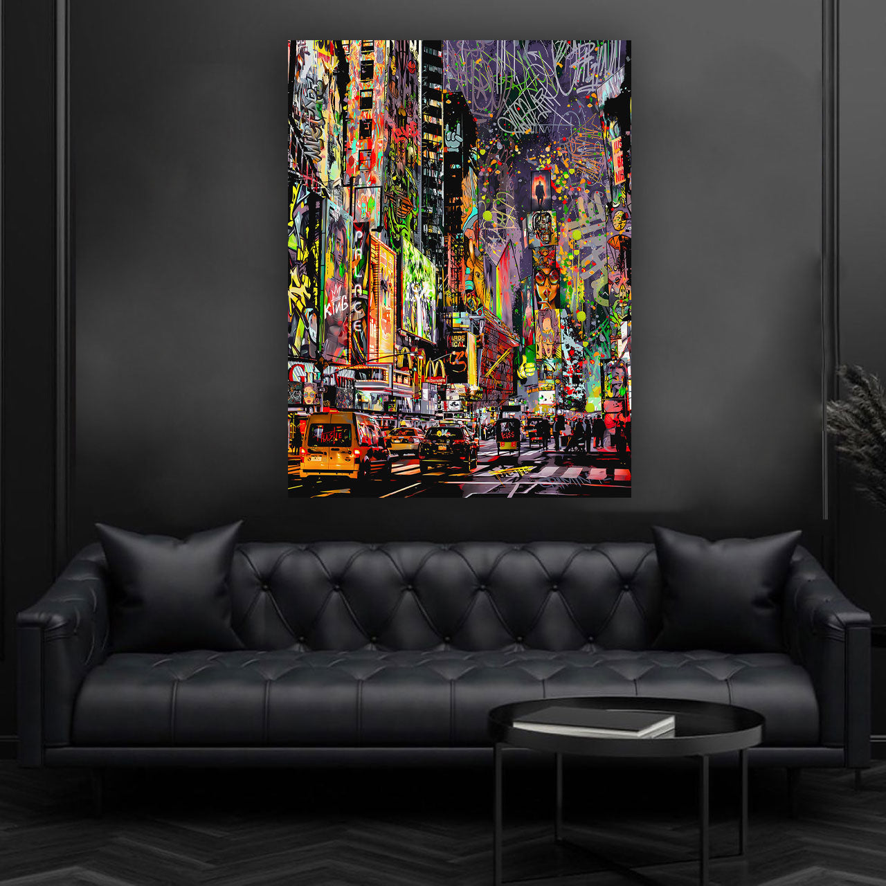 Graffiti Großstadt New York USA Nachtleben Wandbild
