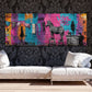 Graffiti Wäscheleine Zebra Love Schrift Wandbild