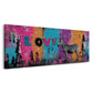 Graffiti Wand Mädchen auf Hocker Zebra Leine Love Wandbild
