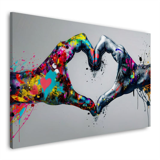 Hände als Symbol der Liebe Pop Art Wandbild