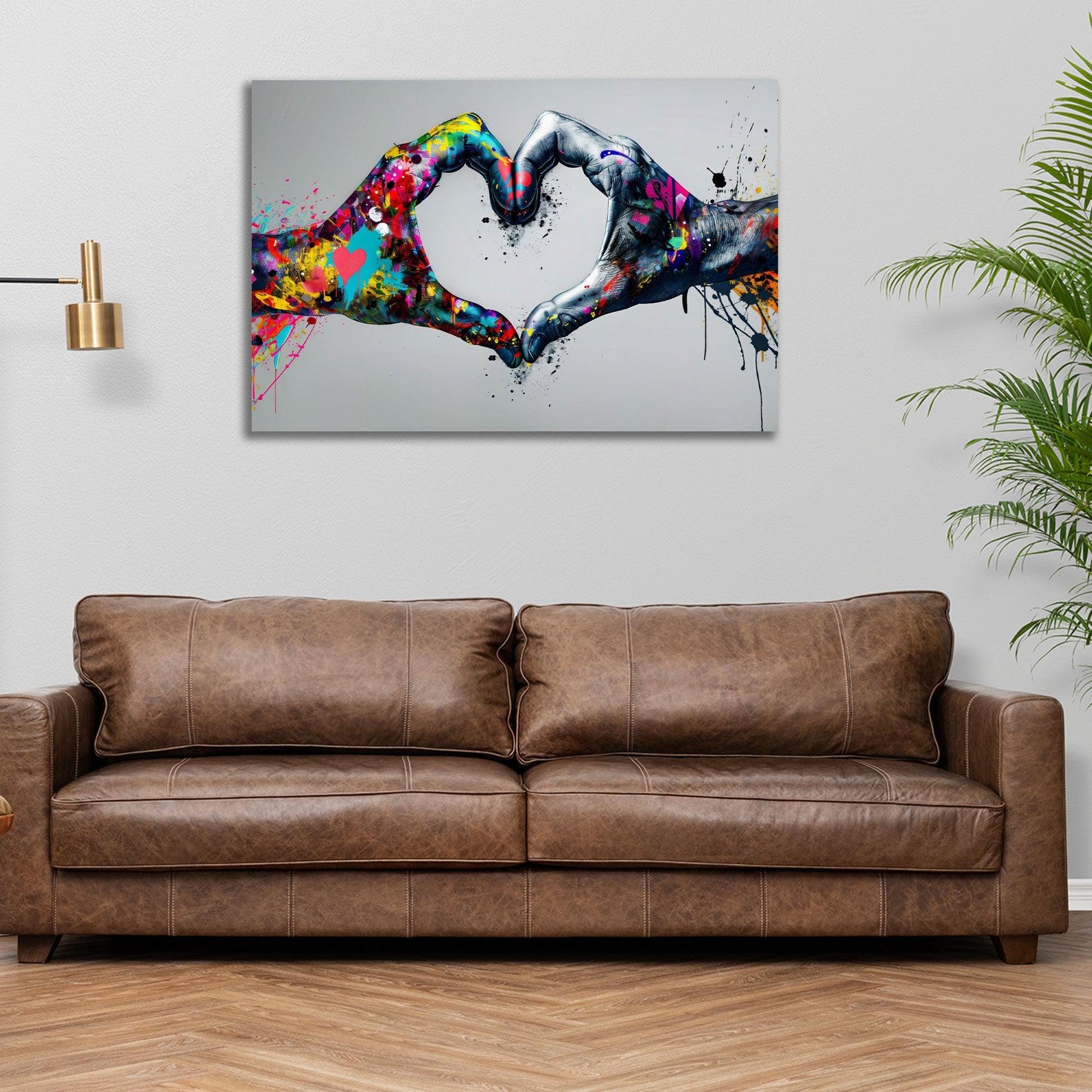 Hände als Symbol der Liebe Pop Art Wandbild