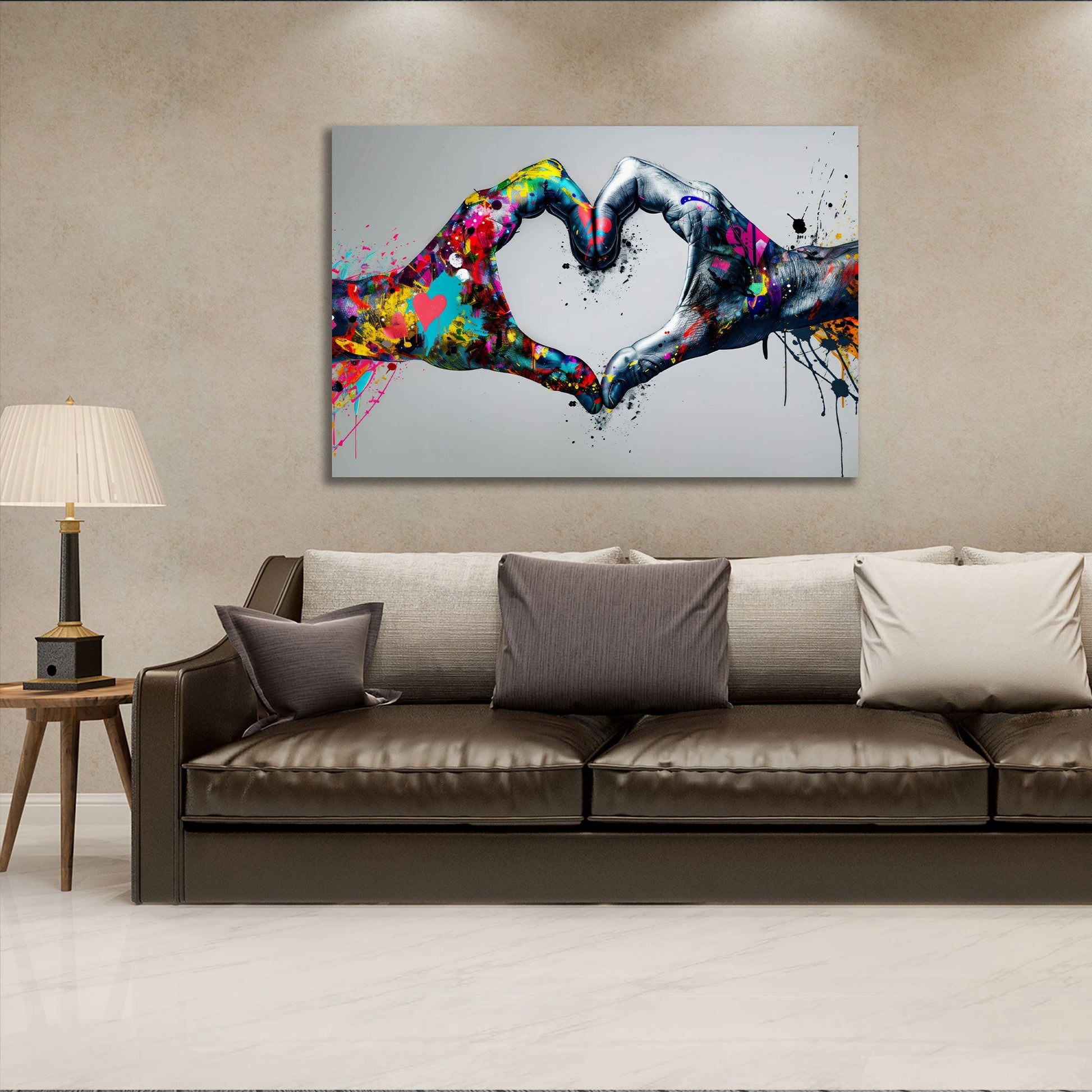 Hände als Symbol der Liebe Pop Art Wandbild