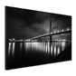 Hafenbrücke Hamburg schwarz weiß Elbe Nachtaufnahme Wandbild