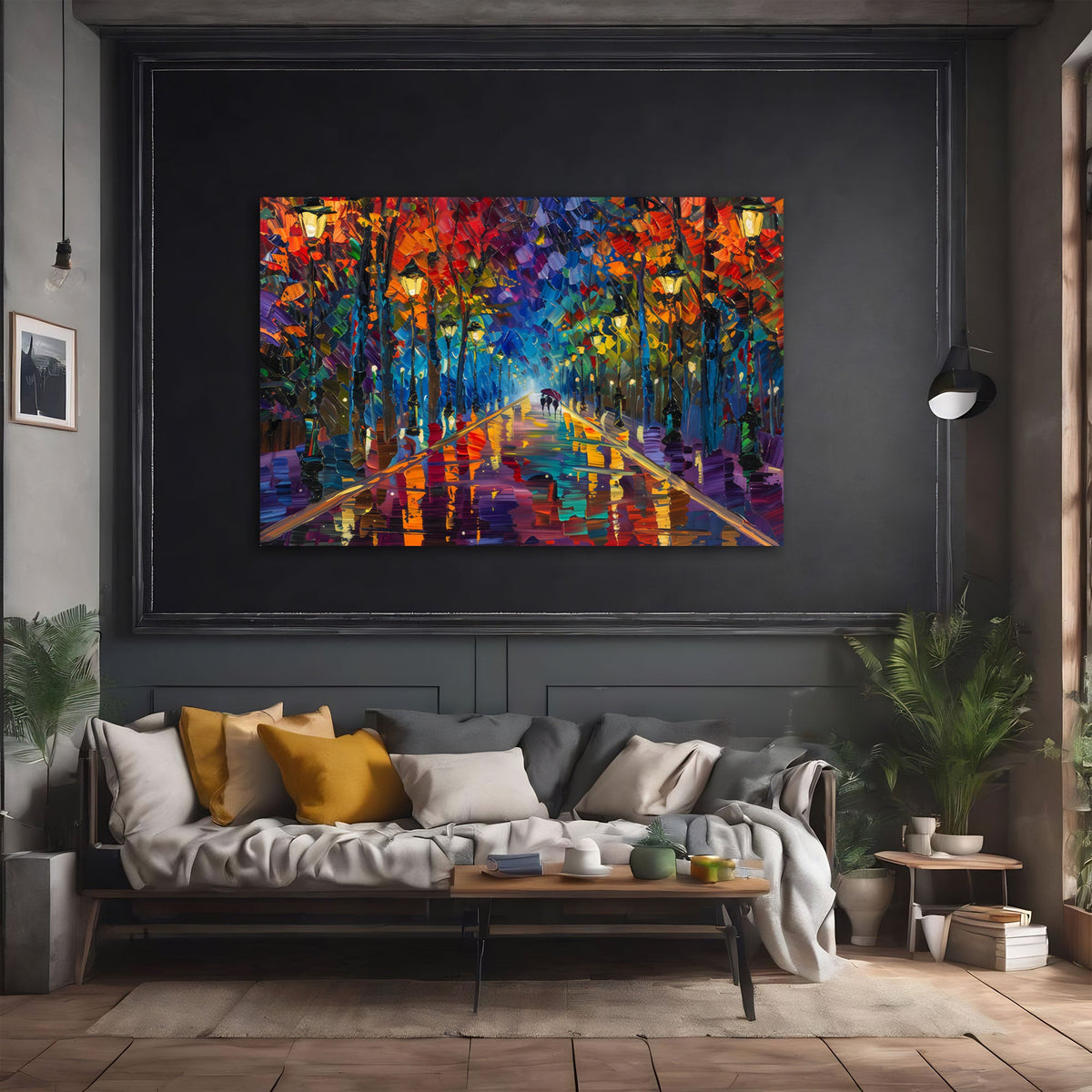 Herbstallee bei Abendlicht als Wandbild im Flur