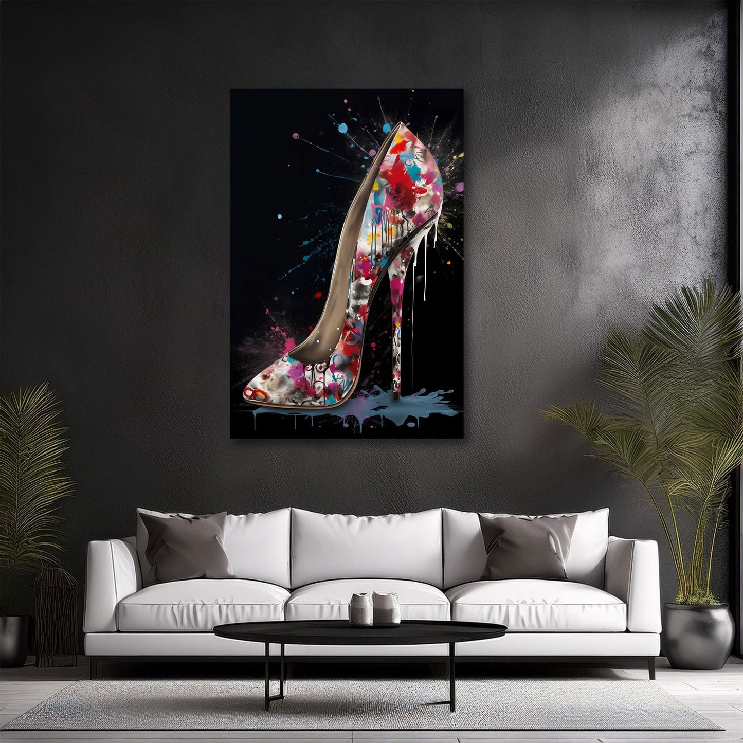 Street-Art Schuh-Wandbild im Ankleidezimmer