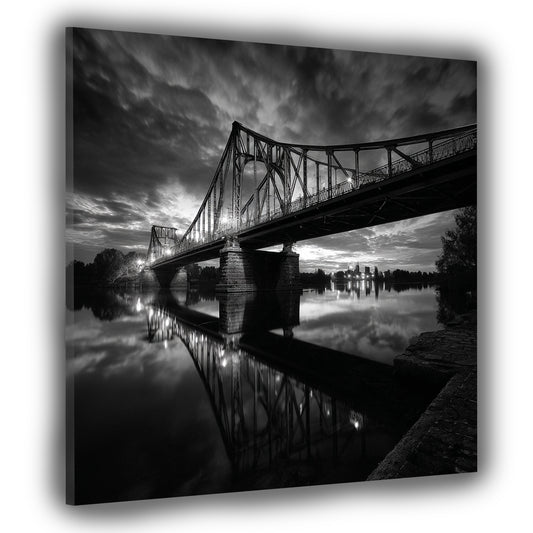 Historische Glienicker Brücke Potsdam schwarz weiß Wandbild