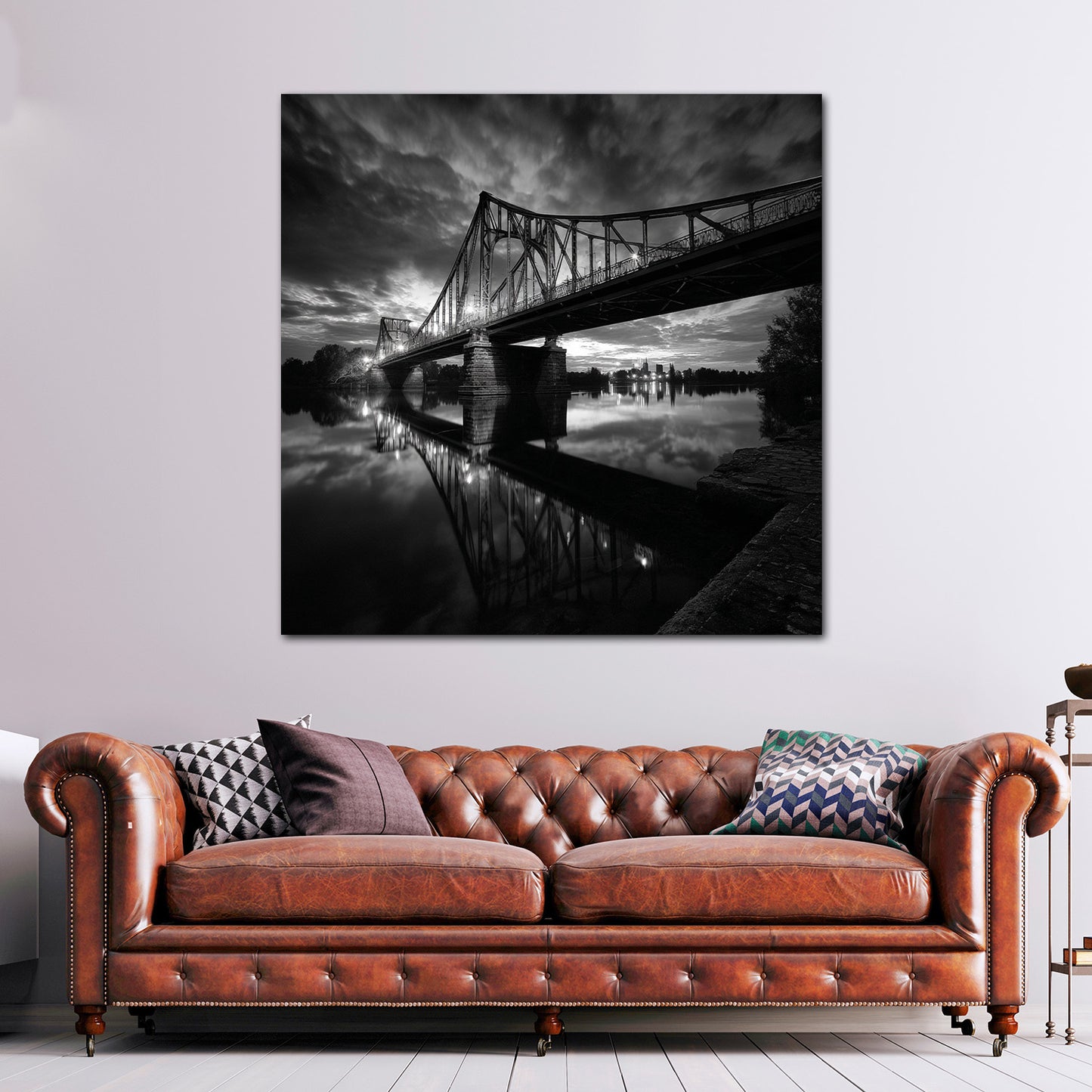 Historische Glienicker Brücke Potsdam schwarz weiß Wandbild