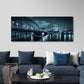 Breites Städte Wandbild über dem Sofa im Wohnzimmer