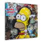 Wandbild gelbe Comicfigur mit Work Smart Not Hard Spruch als Collage