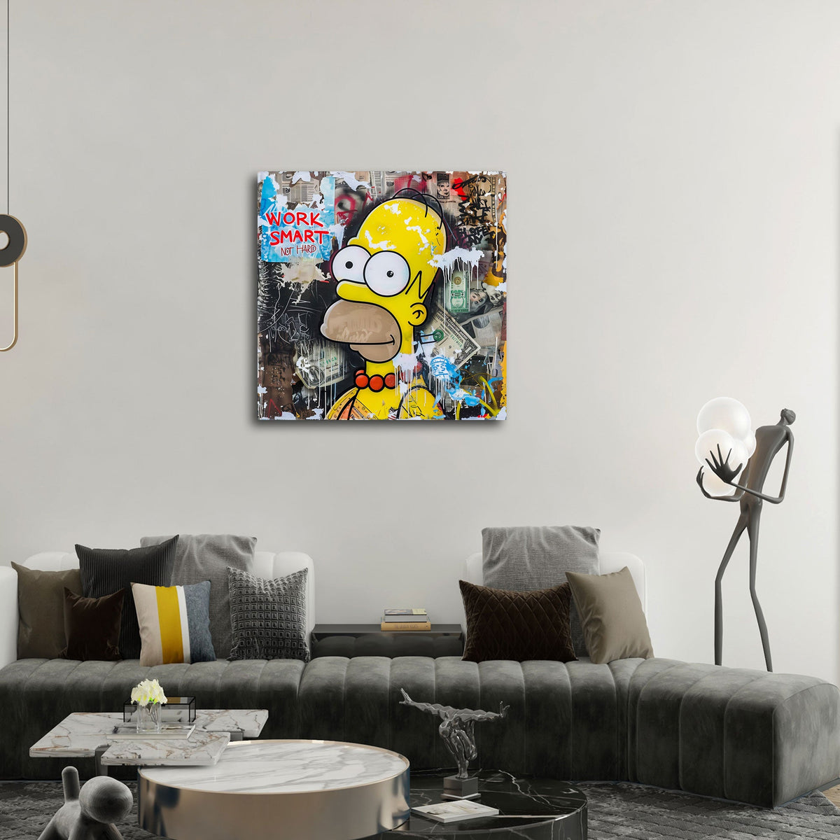 Motivation Wandbild im Quadrat über dem Schreibtisch im Büro