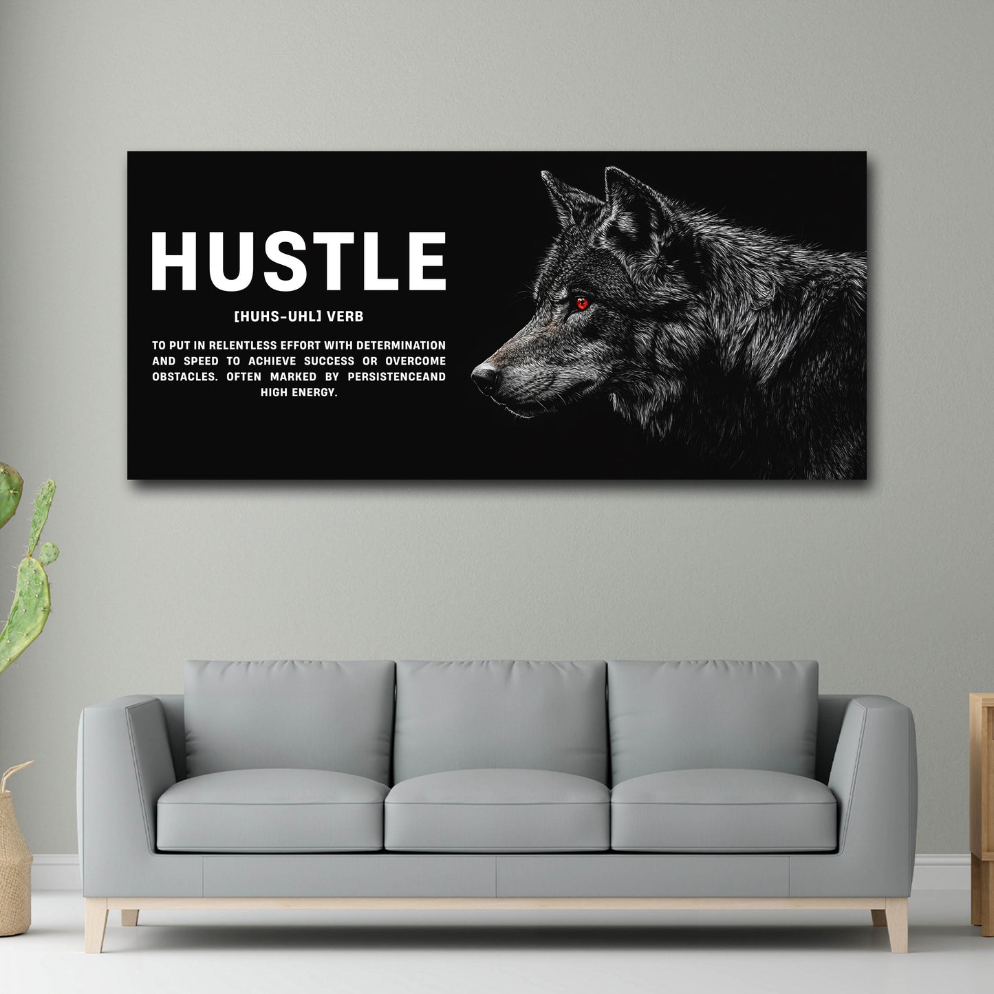 Hustle Definition Ausdauer Geschwindigkeit Wolf Wandbild
