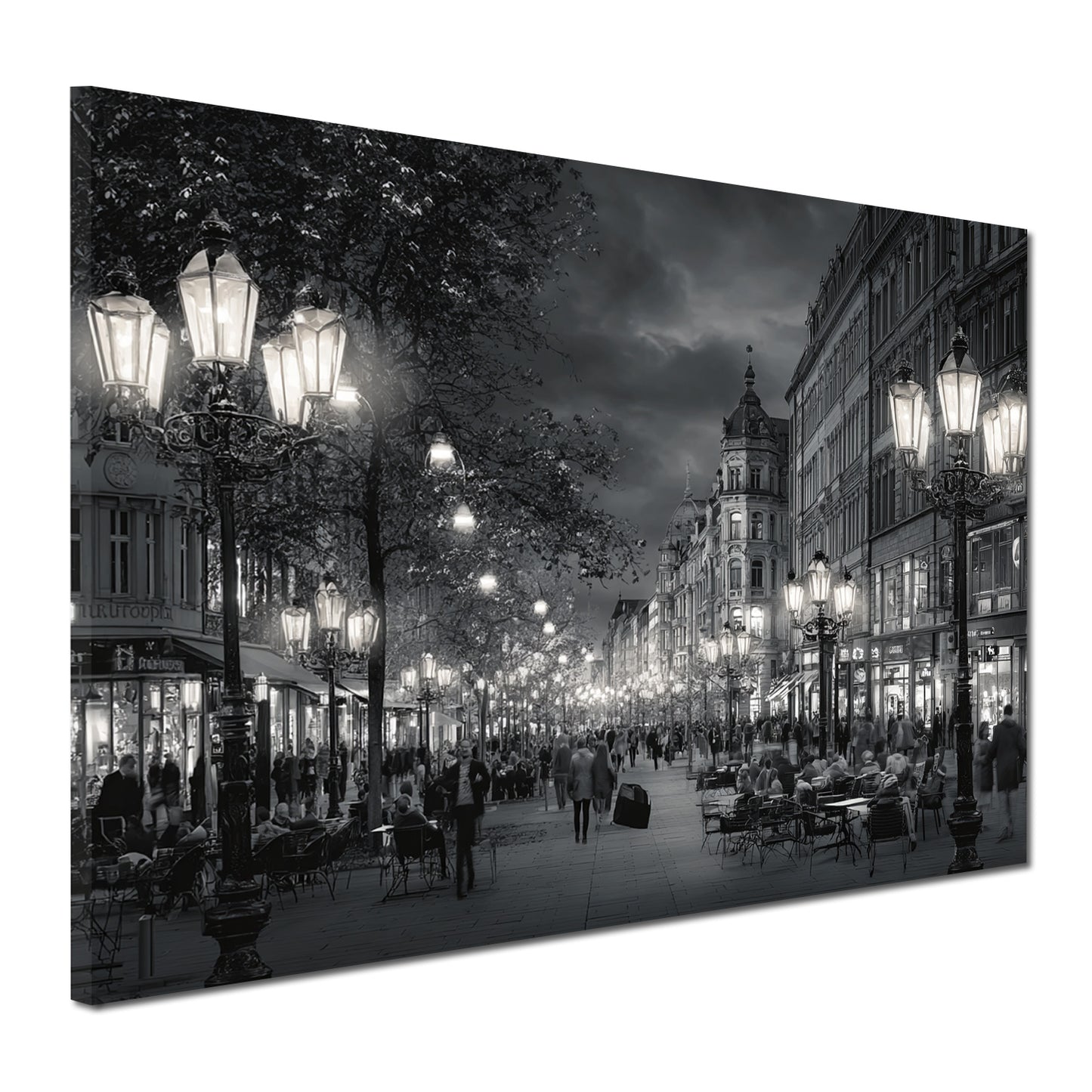 Innenstadt Königstraße Stuttgart Fußgängerzone schwarz weiß Wandbild