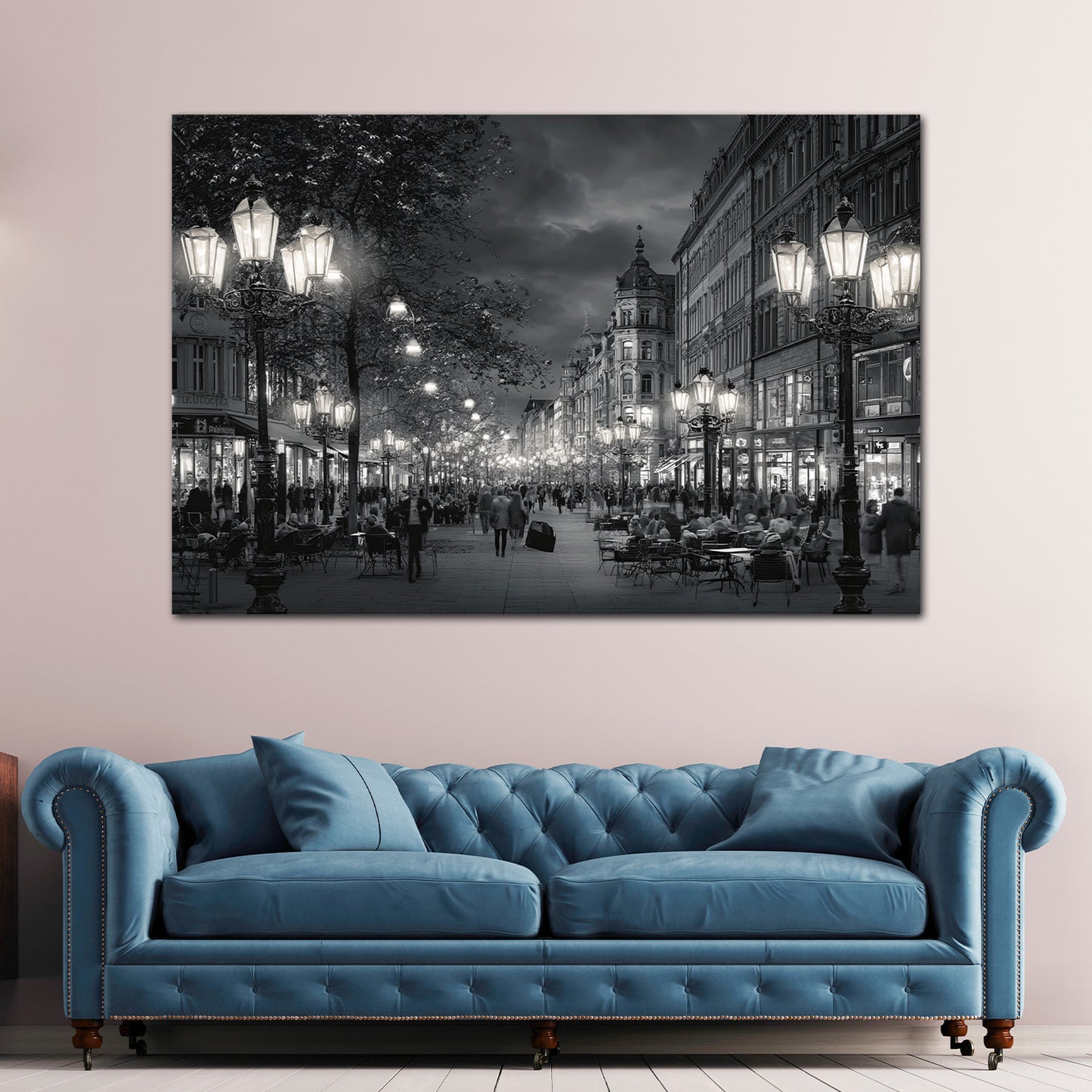 Innenstadt Königstraße Stuttgart Fußgängerzone schwarz weiß Wandbild