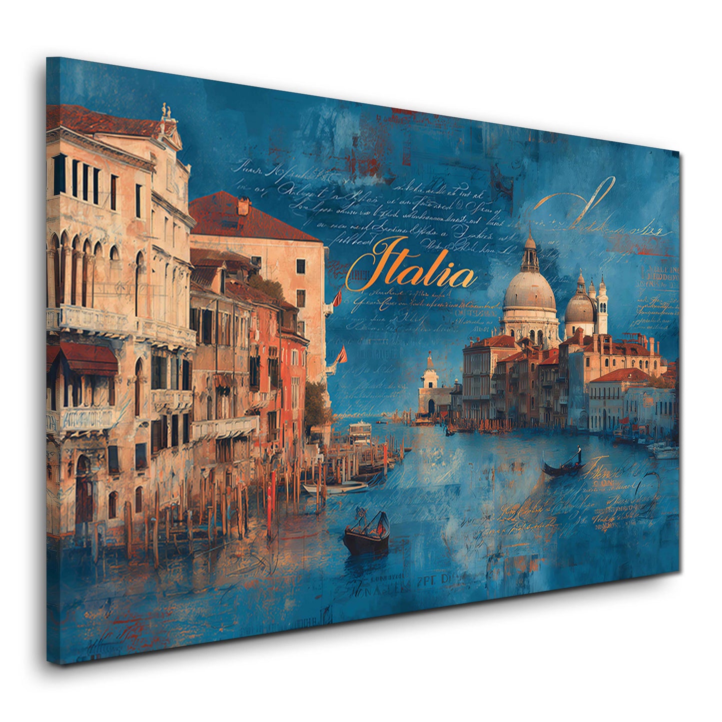 Italien Venezia Skyline mit Gondel Historische Architektur Wandbild