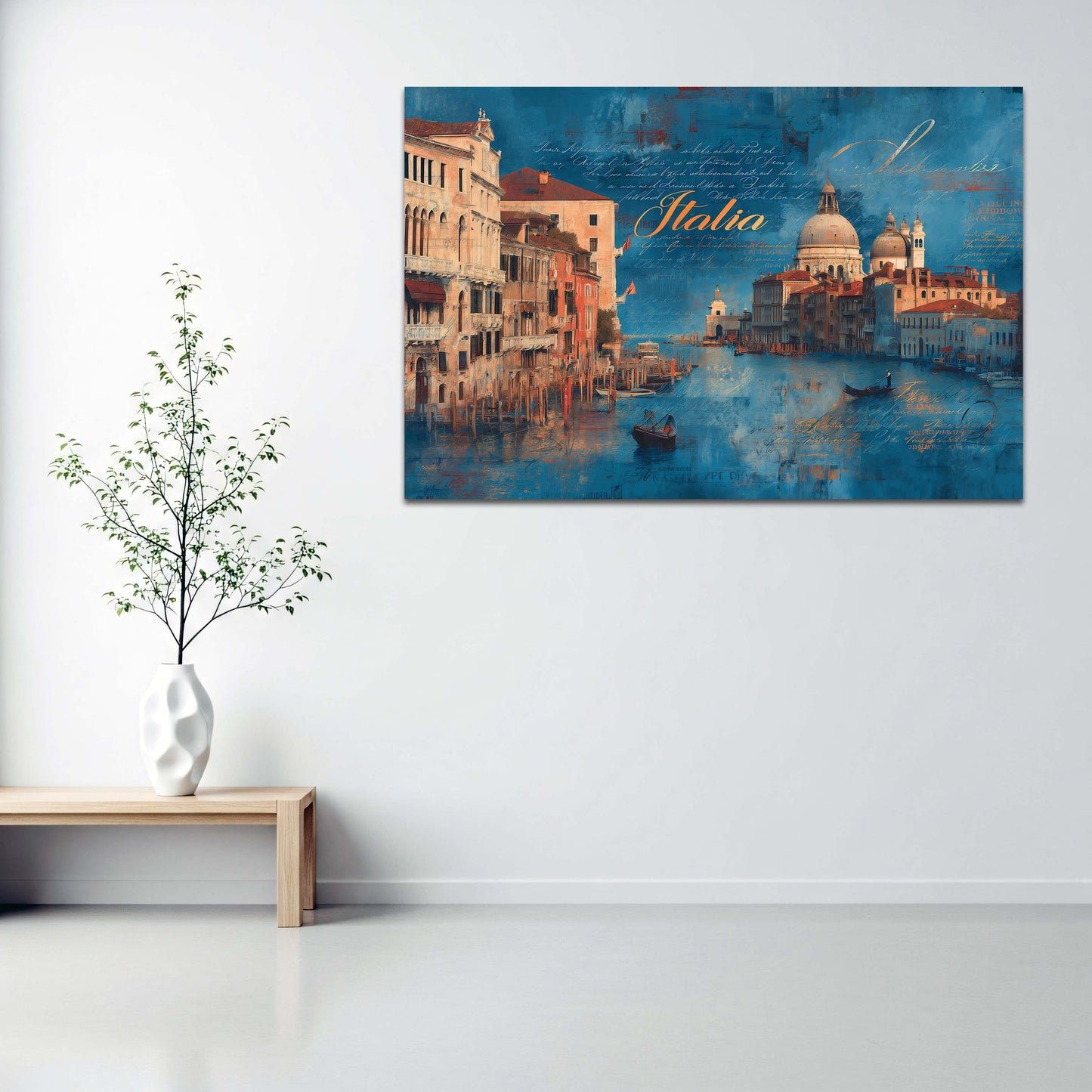 Italien Venezia Skyline mit Gondel Historische Architektur Wandbild