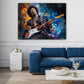 Hendrix buntes Ölportrait Wandbild Detailansicht