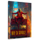 Joker vor leuchtender Skyline mit urbanem Flair Wandbild