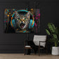 Katze Headphones Street Art farbenfrohes Wandbild