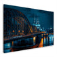 Wandbild Köln bei Nacht mit Brücke, Dom und Lichtern