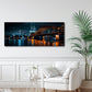 Breites Städte Wandbild über dem Sofa im Wohnzimmer