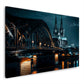 Wandbild Kölner Dom und Hohenzollernbrücke im Nachtlicht