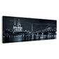 Panorama Wandbild Kölner Skyline mit Dom und Fernsehturm bei Nacht