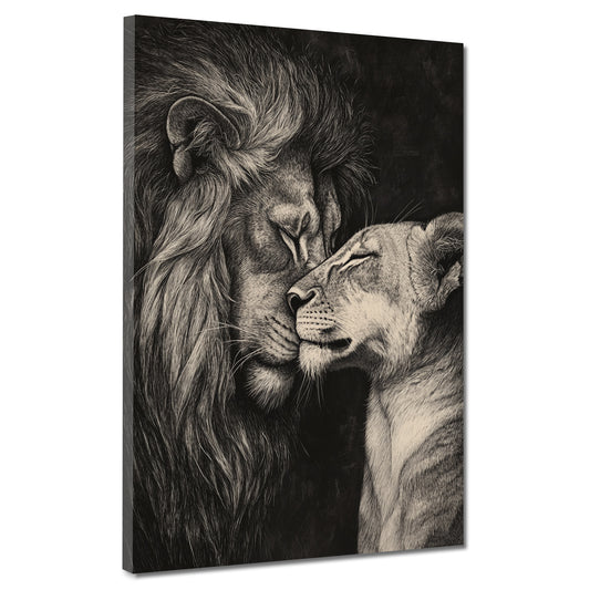 Löwen romantisches Motiv emotional Wandbild