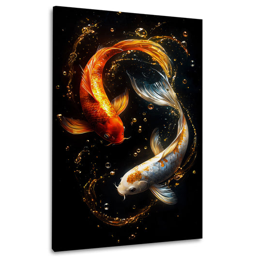 Koi Fische Yin Yang mit harmonischen Tönen Wandbild