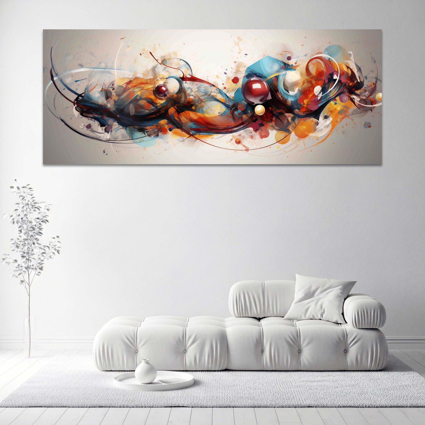 Komposition von Formen in Bewegung Kreise Design Wandbild