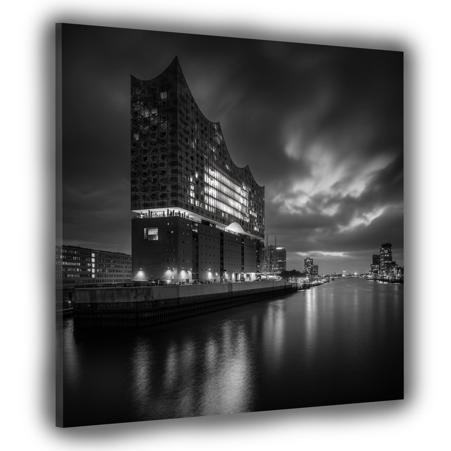 Konzerthaus Elbphilharmonie Hamburg schwarz weiß Panorama Wandbild