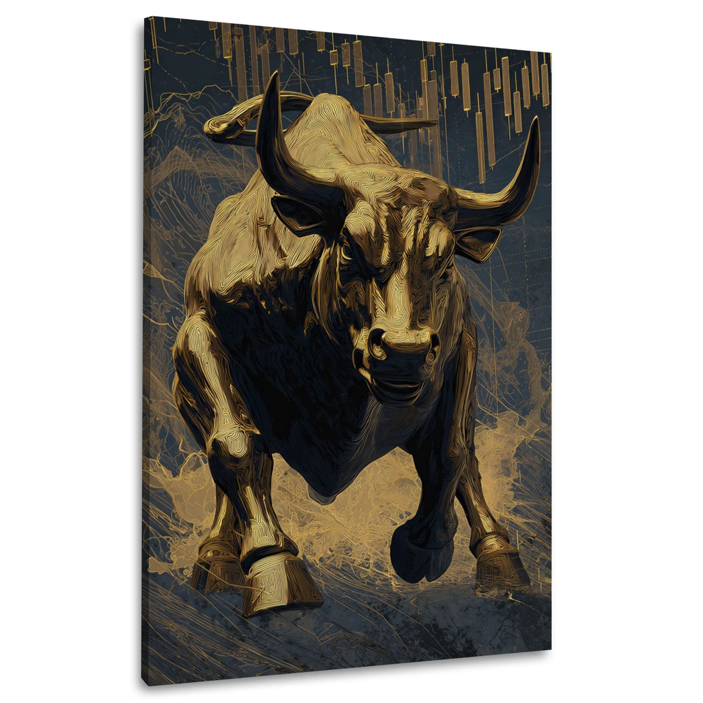 Kraftvoller Bulle Gold Markt Dynamik Finanzen Wandbild