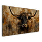 Kraftvoller Longhorn Bulle frontal abstrakt Wandbild