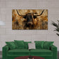 Kraftvoller Longhorn Bulle frontal abstrakt Wandbild