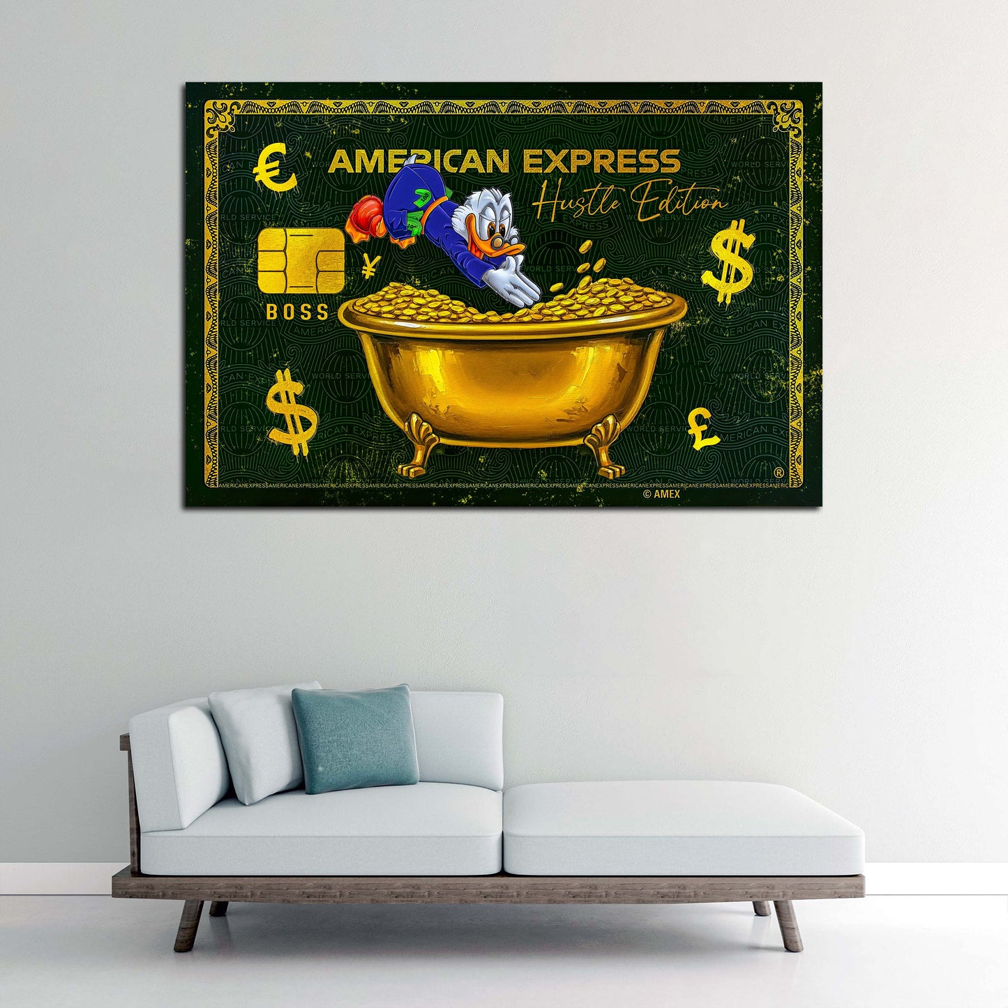 Kreditkarte Duck Reichtum Geldbad Motivation Wandbild