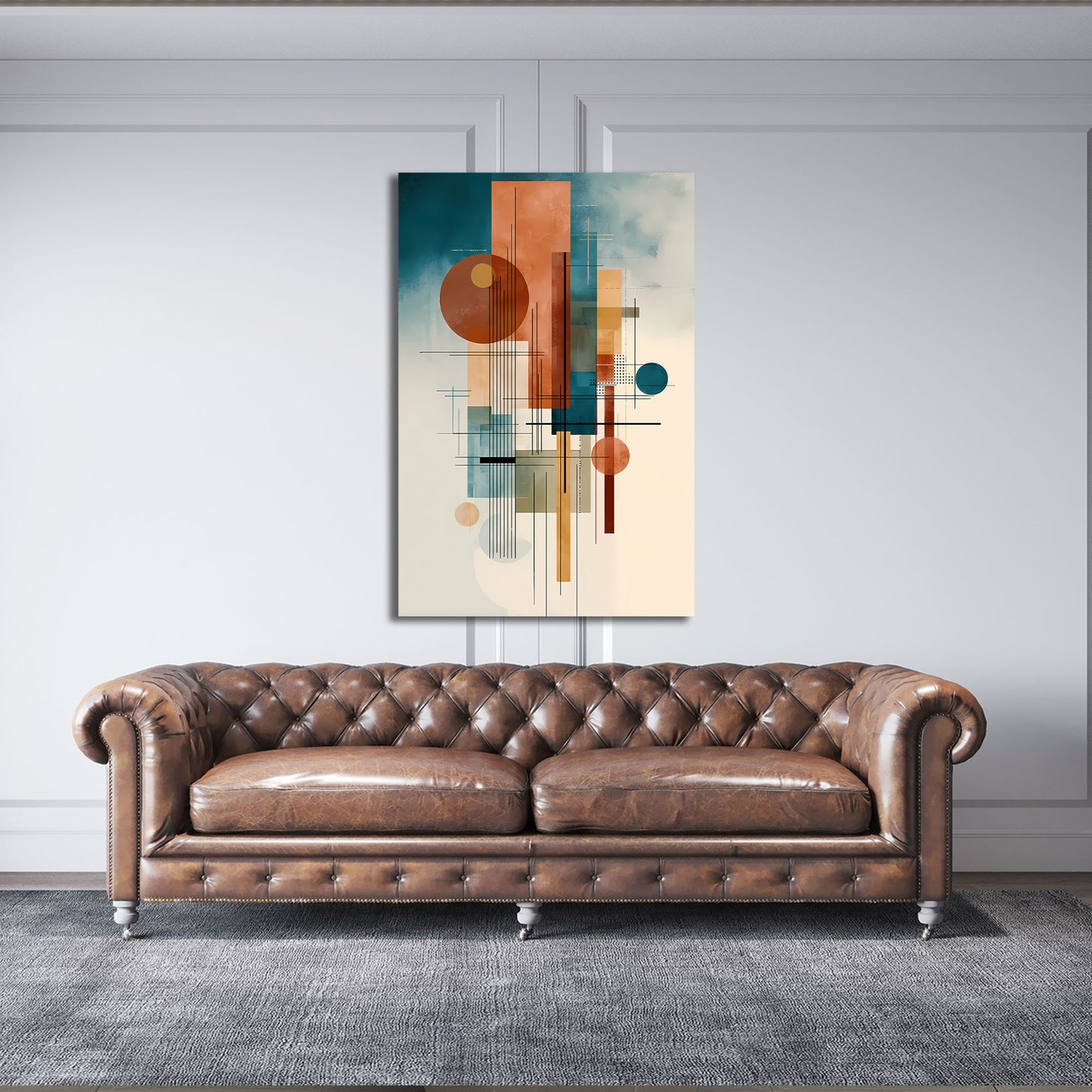 Kreise Rechtecke minimalistisch Struktur und Farbe Wandbild