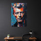 Künstlerisches Bowie Gesicht farbenfroh Pop Art Wandbild