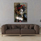 La Catrina Porträt mit Rabe Blumenkranz elegantes Wandbild