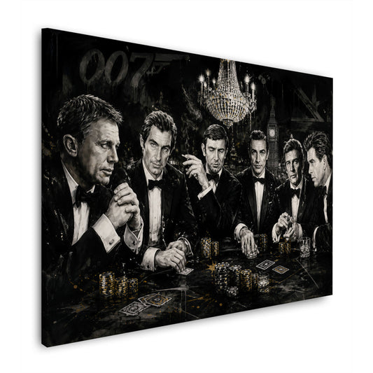 Wandbild Männer im Smoking beim Pokerspiel im Casino