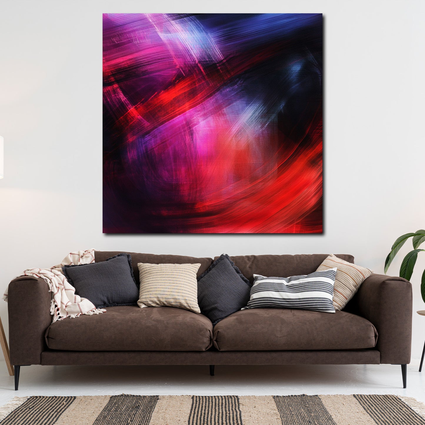 Leuchtende Linien auf dunklem Hintergrund Wandbild