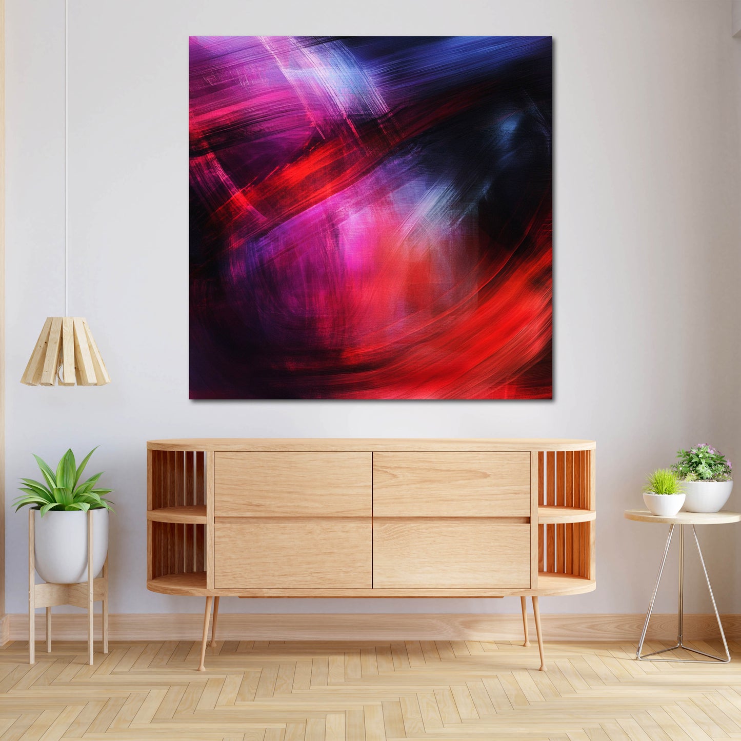 Leuchtende Linien auf dunklem Hintergrund Wandbild